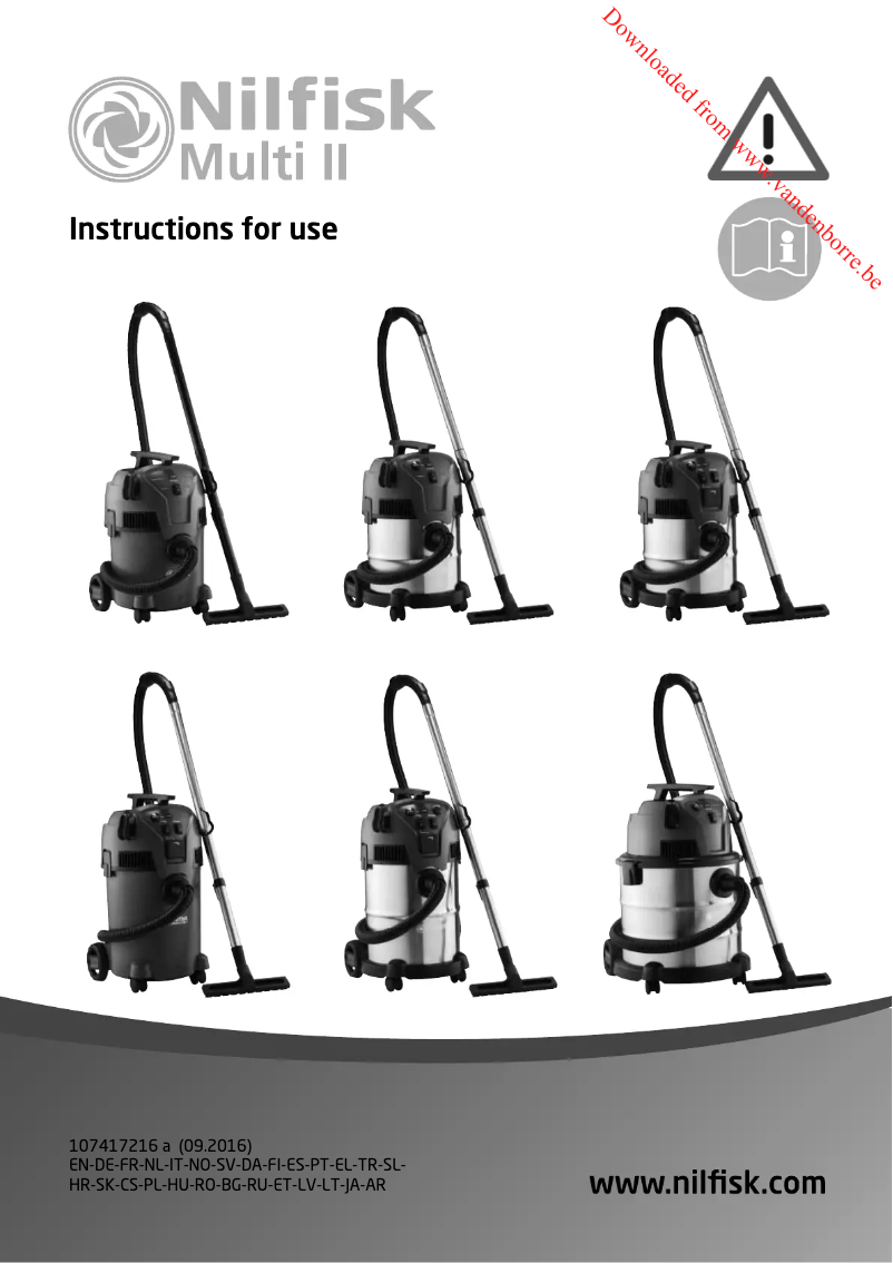 Page n°1 - Manuel utilisateur Nilfisk Multi II 30 T