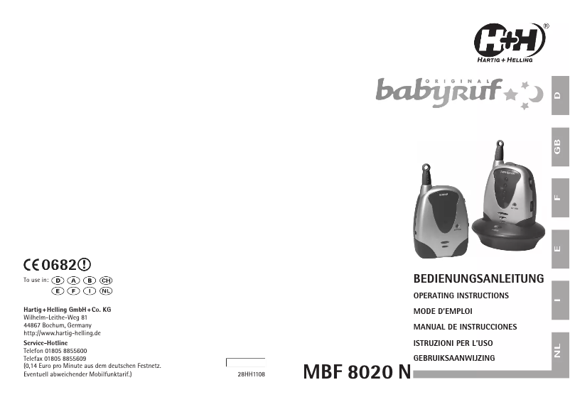 Page n°1 - Manuel utilisateur Hartig & Helling MBF 8020 N