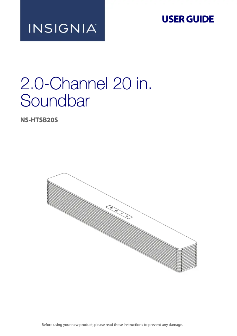 Page 1 de la notice Manuel utilisateur Insignia NS-HTSB20S