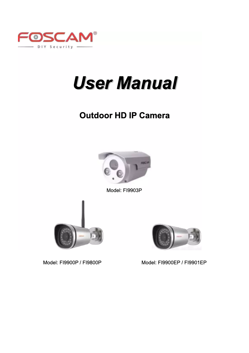 Page 1 de la notice Manuel utilisateur Foscam FI9900P