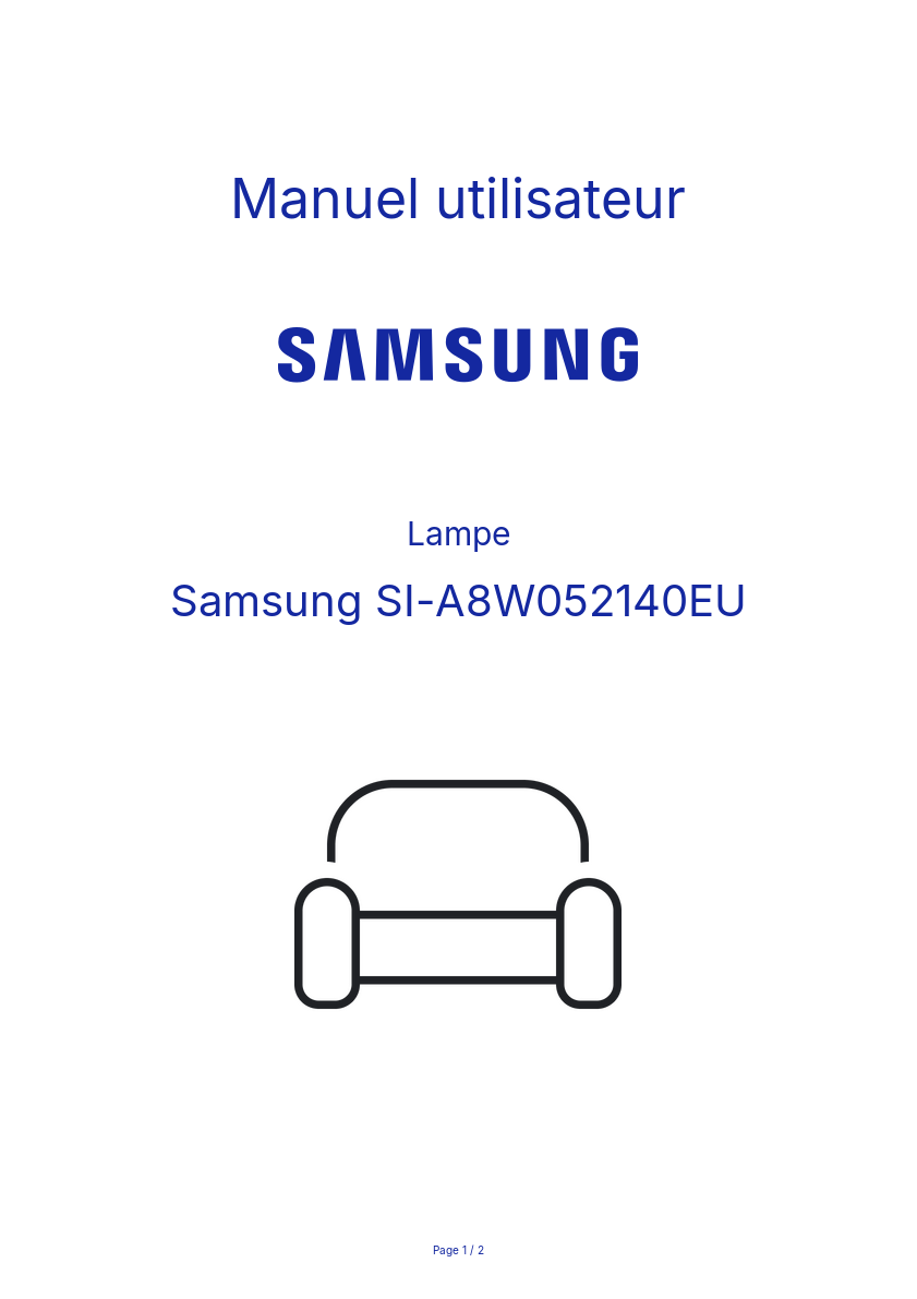 Page n°1 - Manuel utilisateur Samsung SI-A8W052140EU