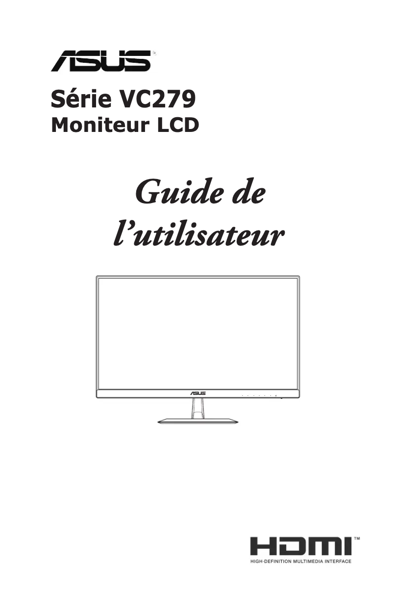 Page 1 de la notice Manuel utilisateur Asus VC279HE