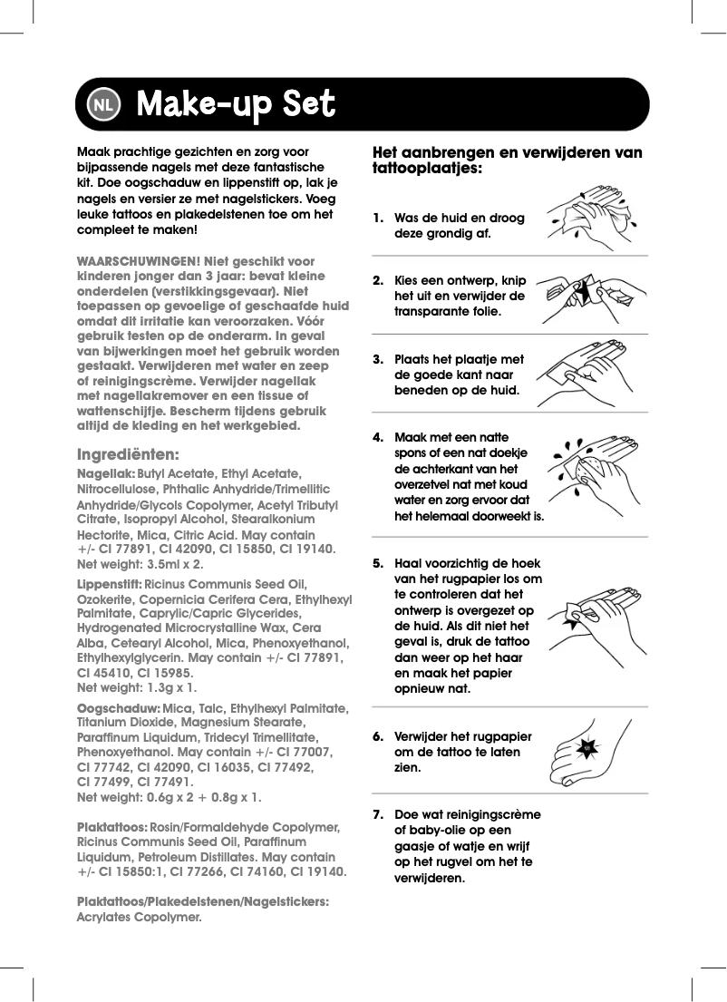 Image de la première page du manuel de l'appareil Make-Up kit