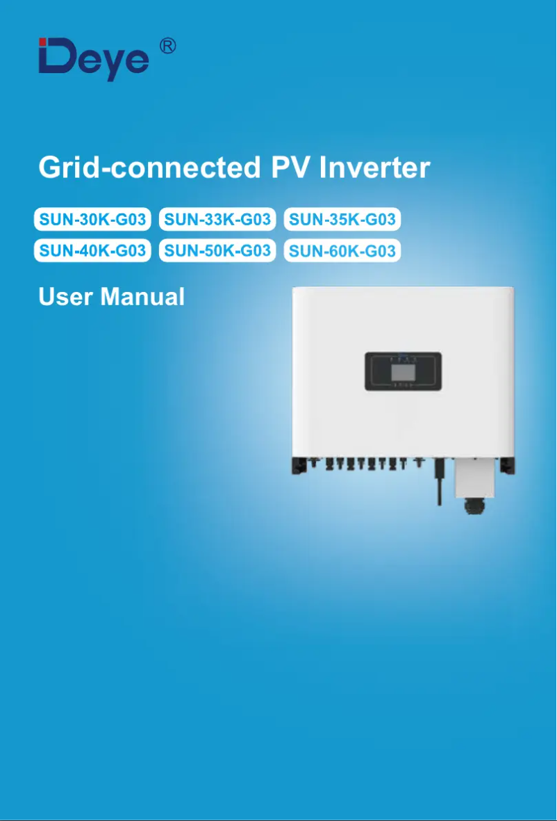 Page 1 de la notice Manuel utilisateur Deye SUN-30K-G03