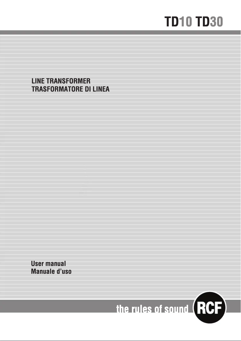 Image de la première page du manuel de l'appareil TD 30