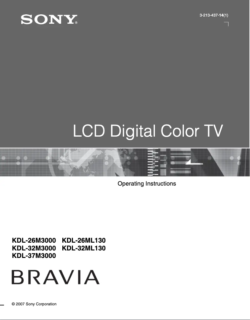 Page n°1 - Manuel utilisateur Sony Bravia KDL-32M3000
