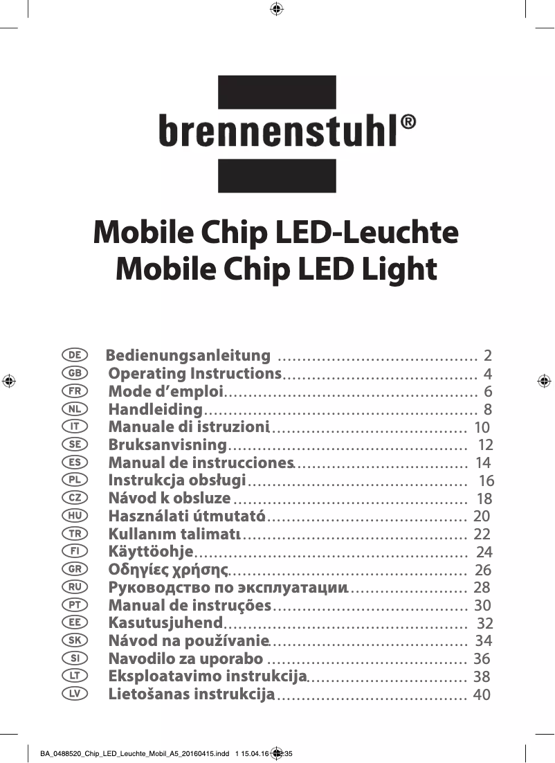 Page n°1 - Manuel utilisateur Brennenstuhl Mobile Chip