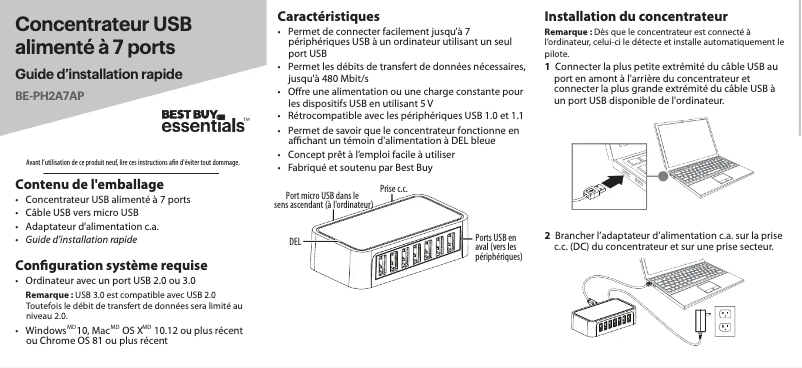 Page 1 de la notice Manuel utilisateur Best Buy BE-PH2A7AP