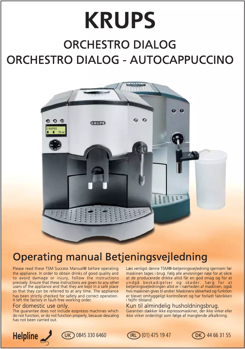 Image de la première page du manuel de l'appareil Orchestro Dialog FNF245