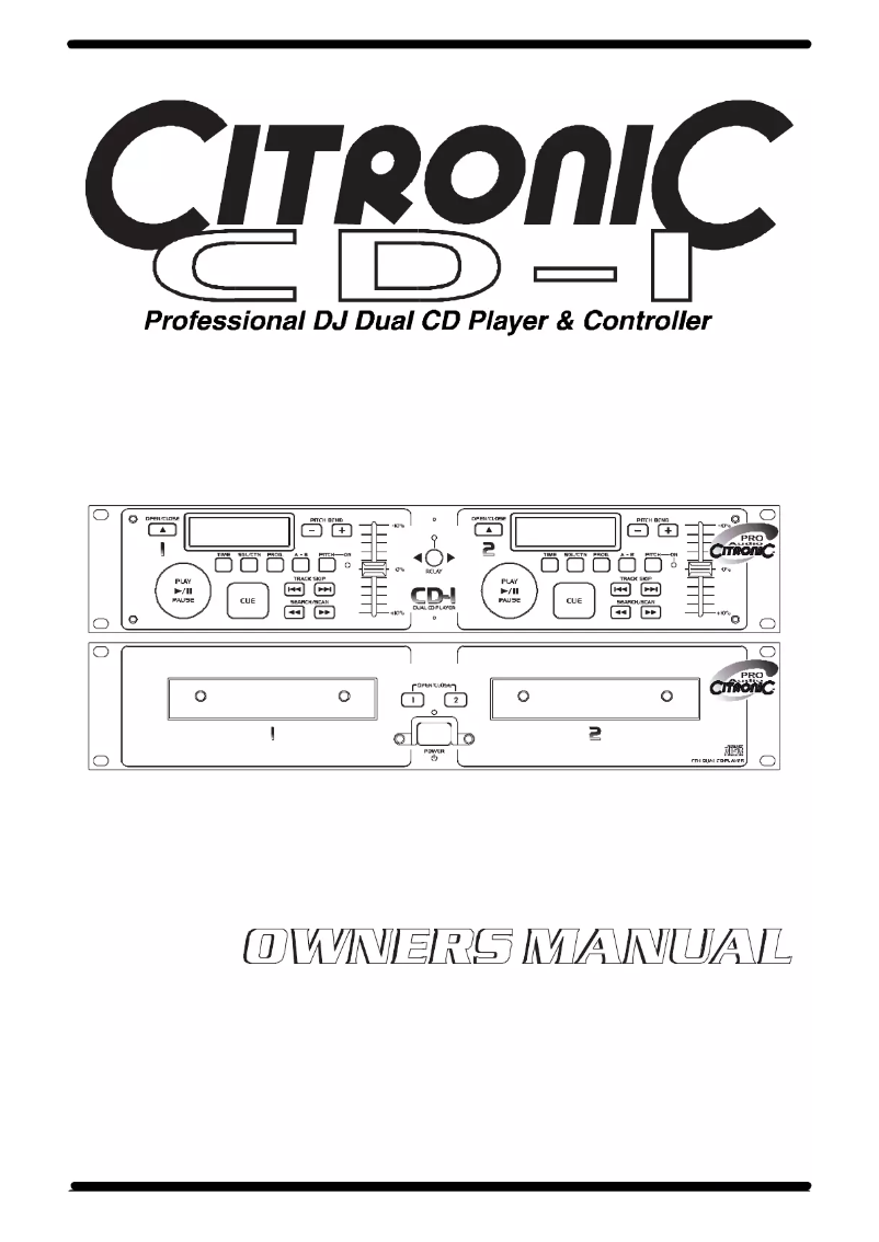 Página 1 del manual Manual de usuario Citronic CD-1