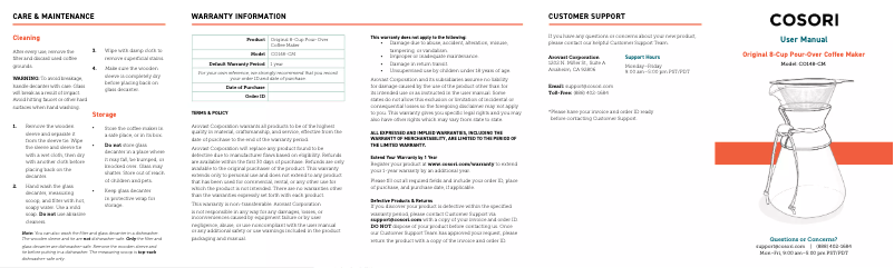 Page 1 de la notice Manuel utilisateur Cosori CO148-CM