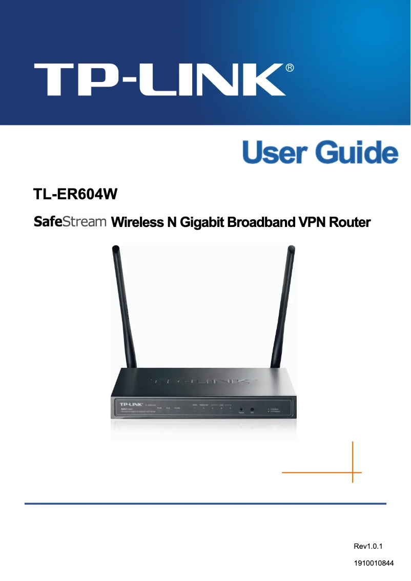 Page 1 de la notice Manuel utilisateur TP-Link TL-ER604W SafeStream