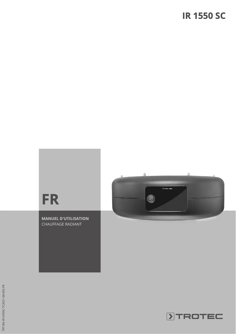 Page 1 de la notice Manuel utilisateur Trotec IR 1550 SC