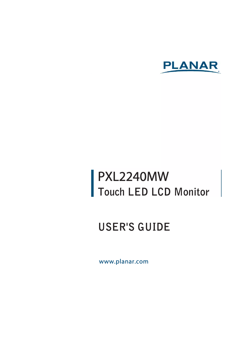 Page n°1 - Manuel utilisateur Planar PXL2240MW