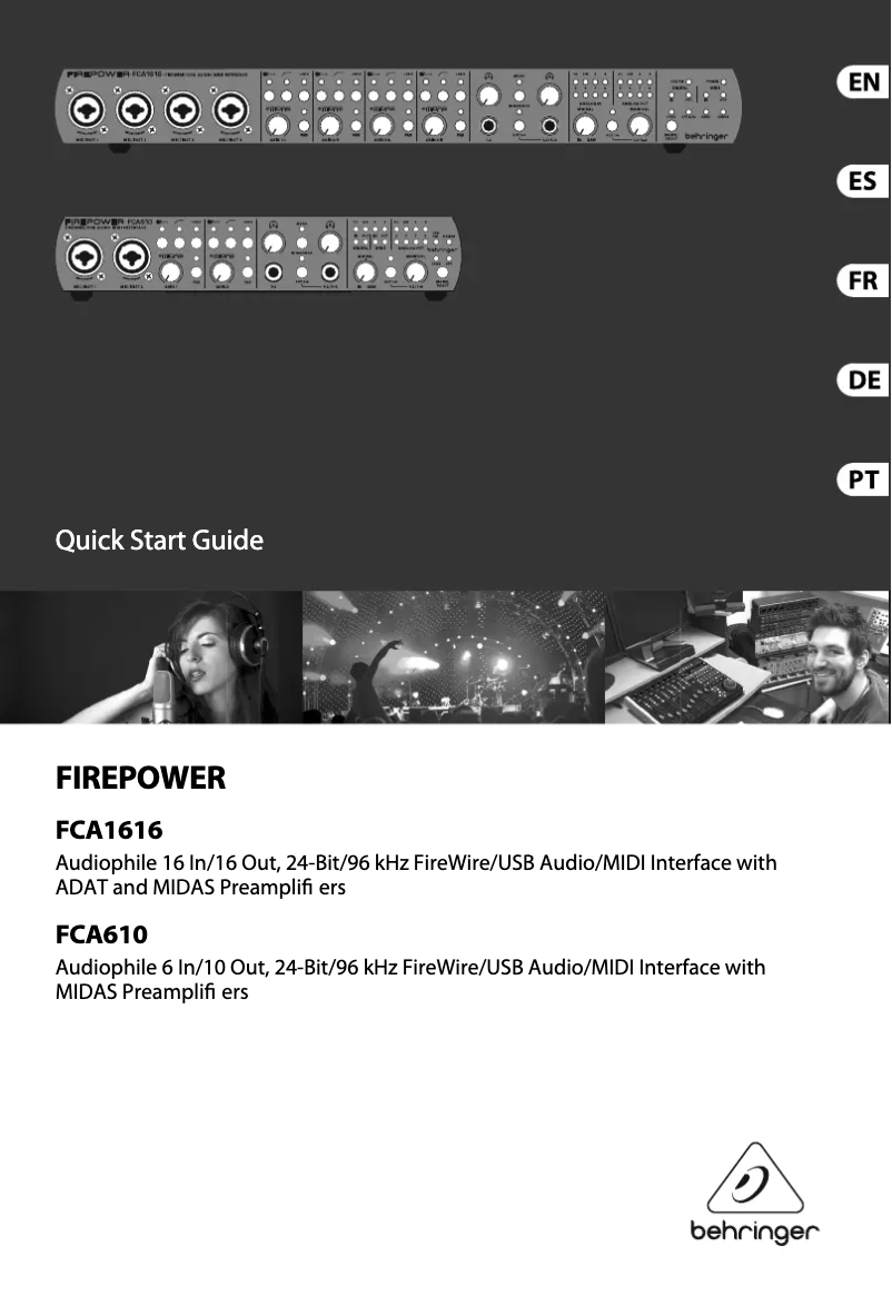 Page 1 de la notice Manuel utilisateur Behringer Firepower FCA1616