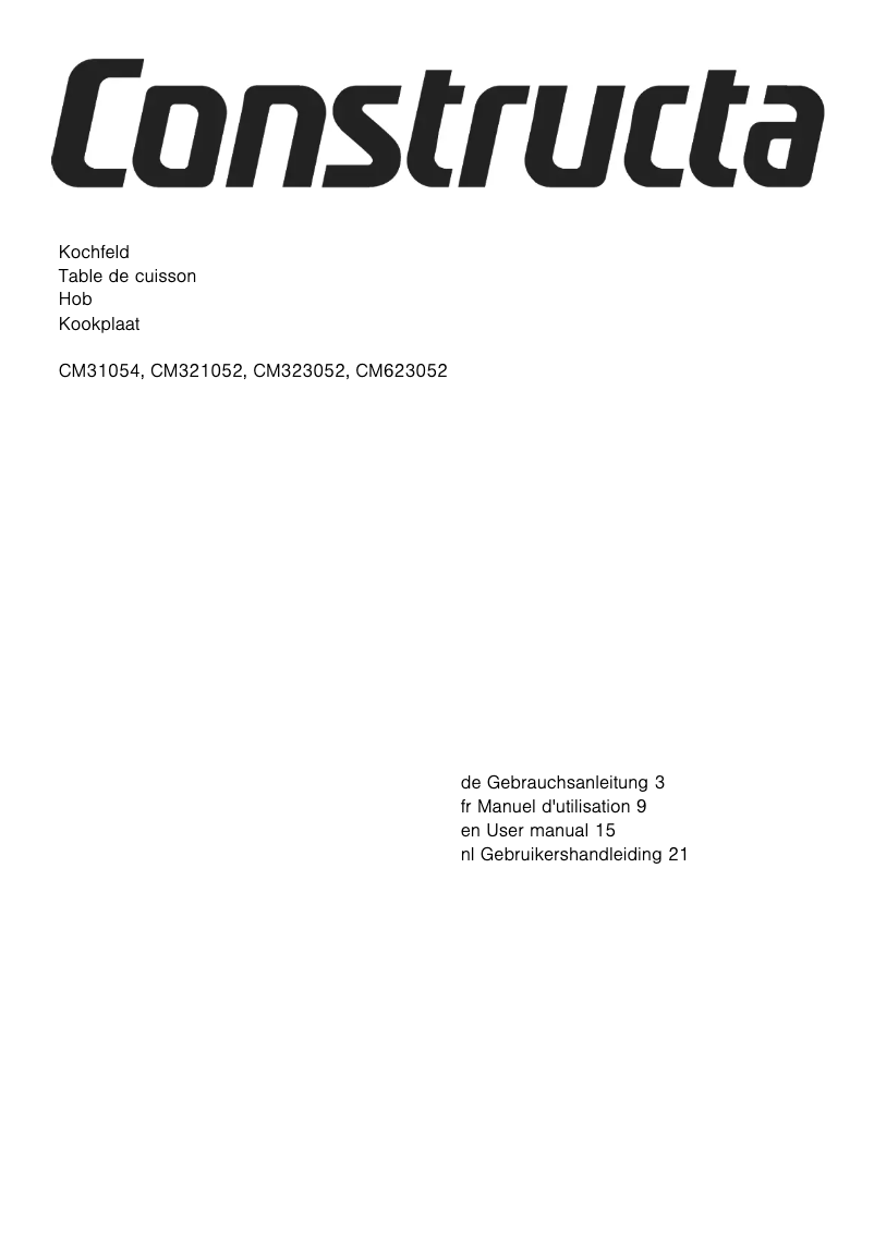 Image de la première page du manuel de l'appareil CM323052
