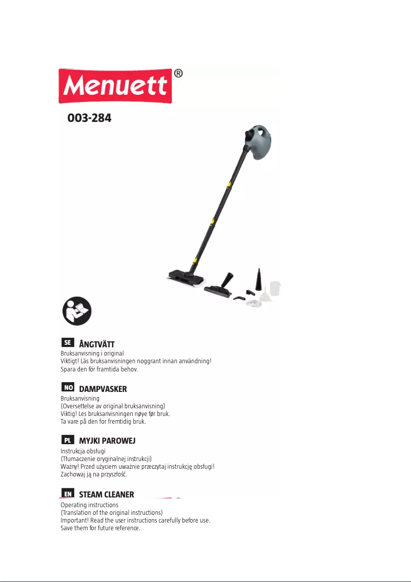 Page 1 de la notice Manuel utilisateur Menuett 003-284