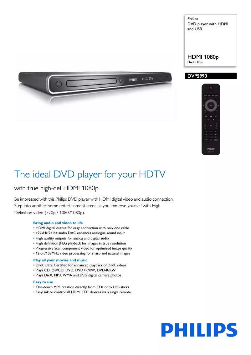 Page n°1 - Brochure Philips DVP5990