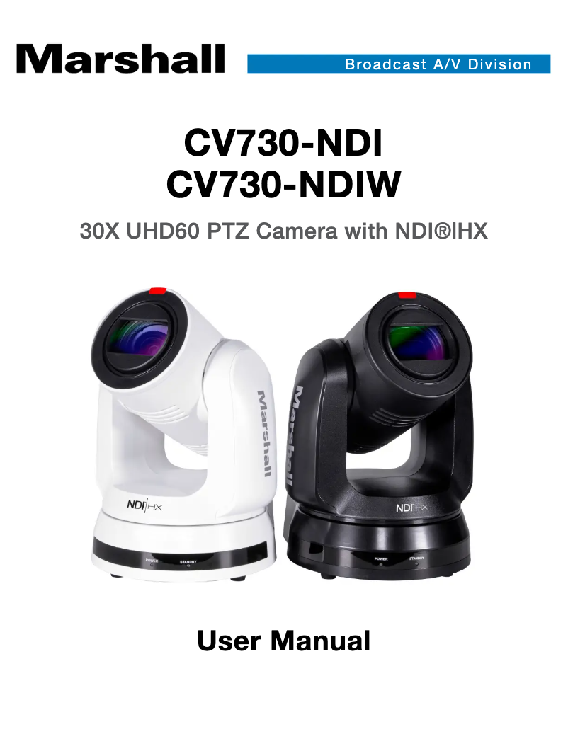 Image de la première page du manuel de l'appareil CV730-NDIW