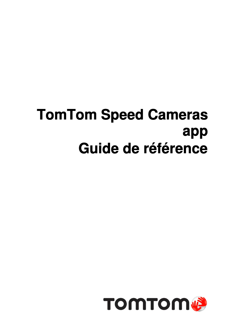 Page 1 de la notice Manuel utilisateur TomTom Speed Cameras app