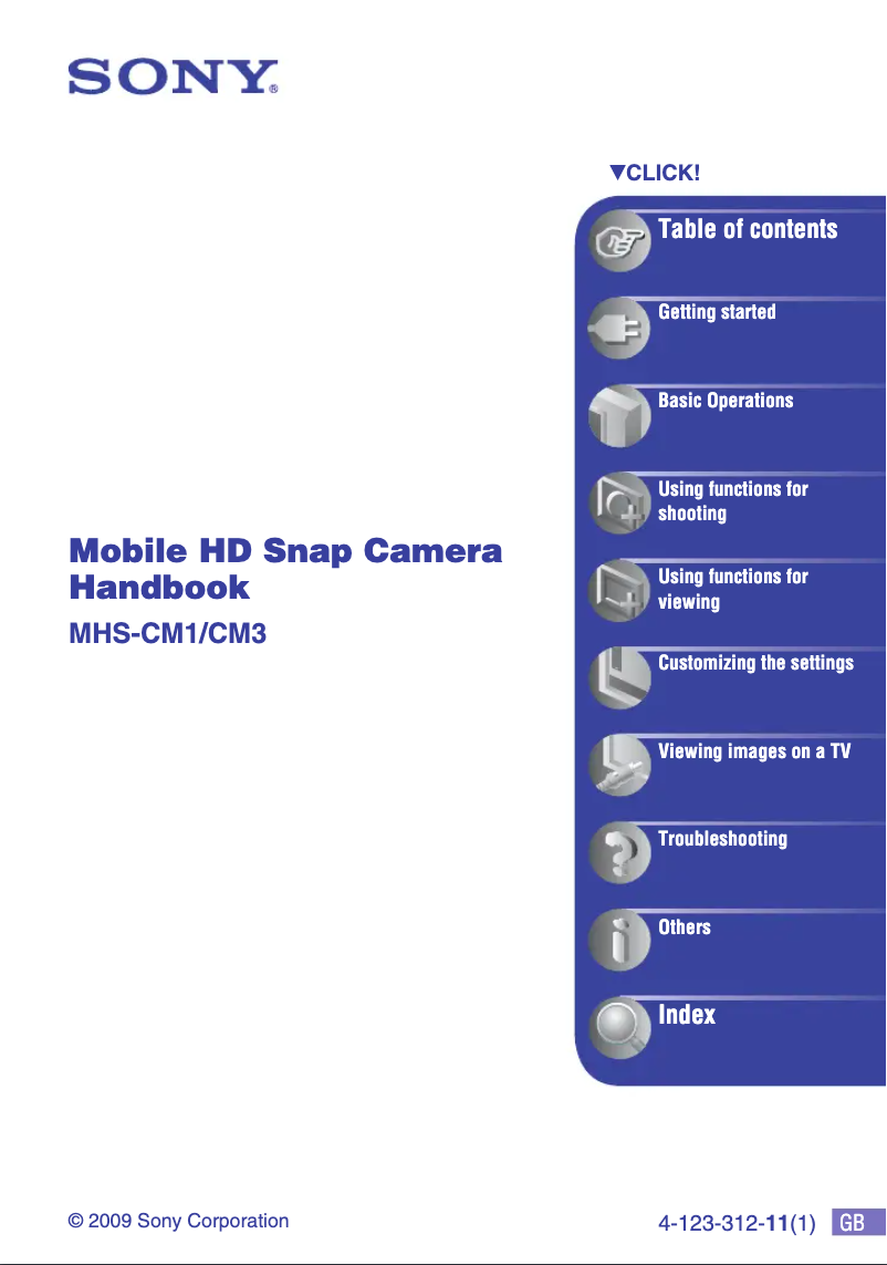 Page n°1 - Manuel utilisateur Sony MHS-CM1