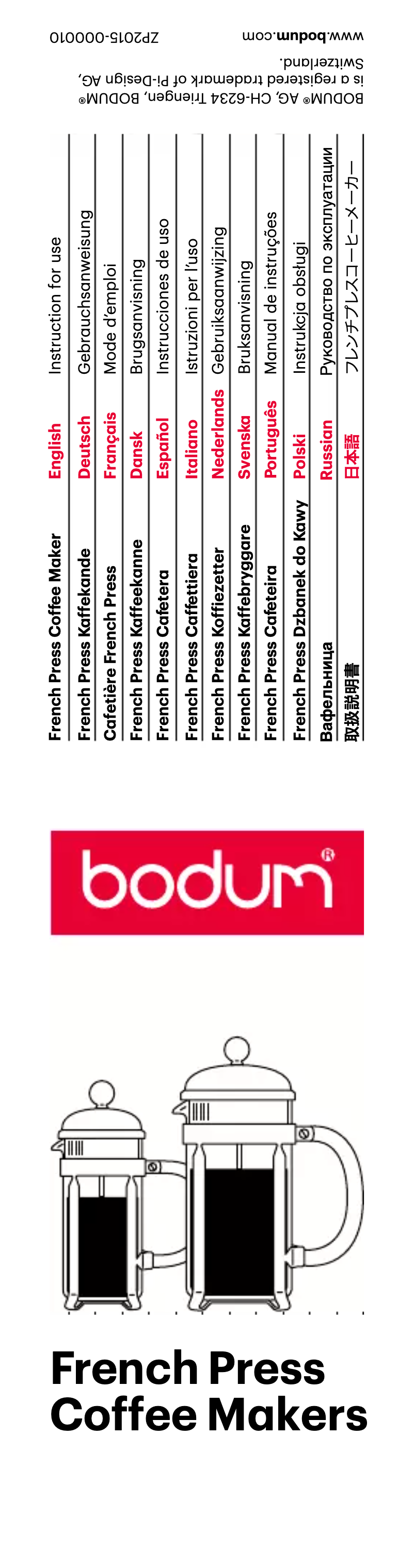 Page 1 de la notice Manuel utilisateur Bodum 1928-18