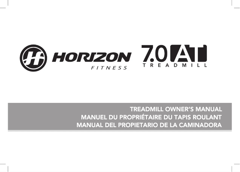 Página 1 del manual Manual de usuario Horizon Fitness 7.0AT