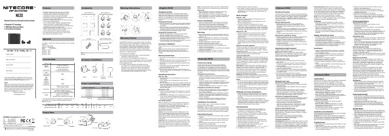 Page 1 de la notice Manuel utilisateur Nitecore NE20