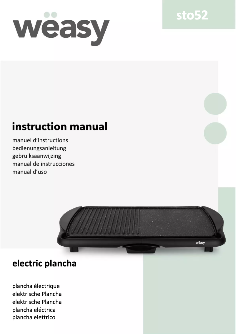 Page 1 de la notice Manuel utilisateur Wëasy STO52