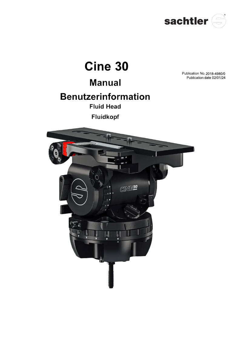 Page n°1 - Manuel utilisateur Sachtler Cine 30