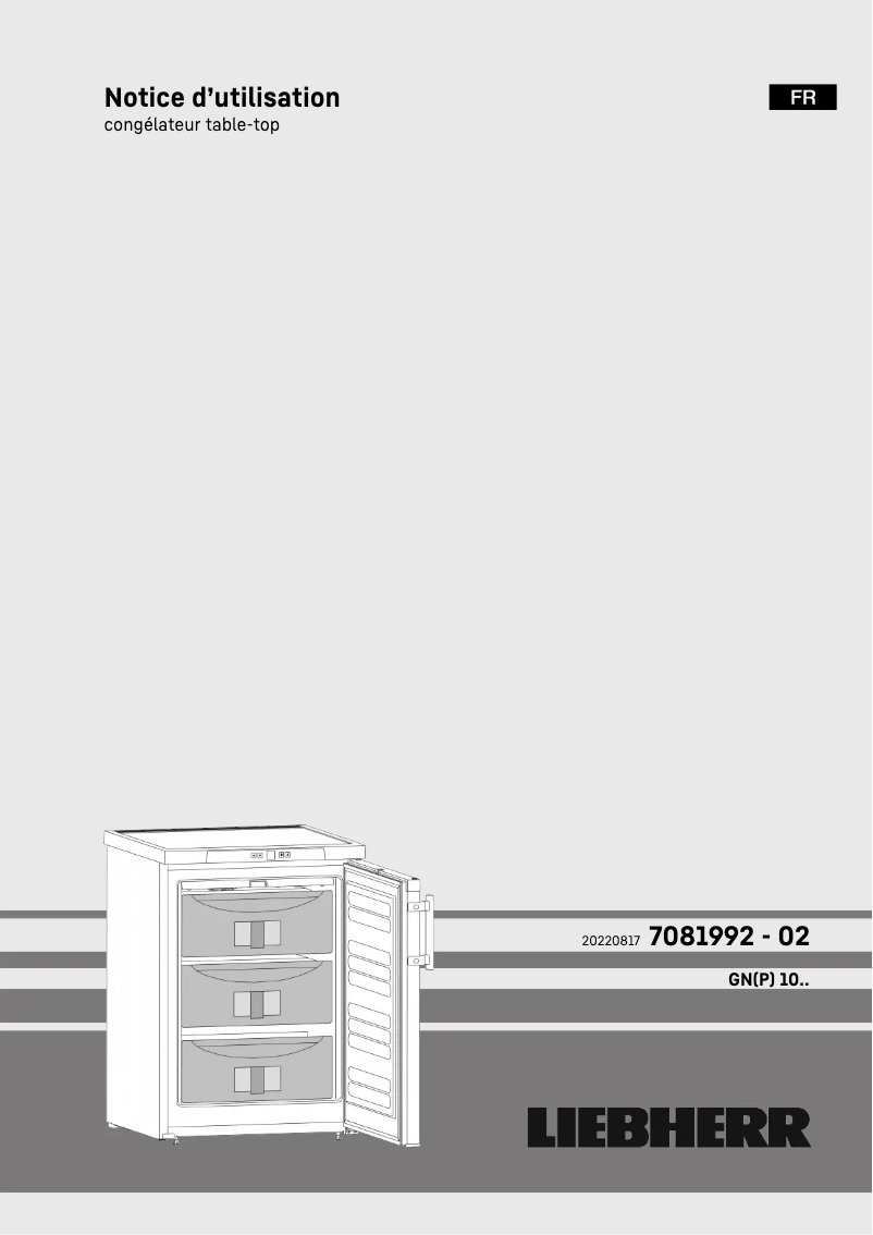 Page n°1 - Manuel utilisateur Liebherr GNP 1076 Premium