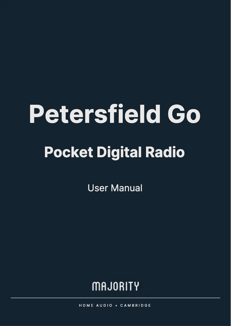 Image de la première page du manuel de l'appareil Petersfield Go