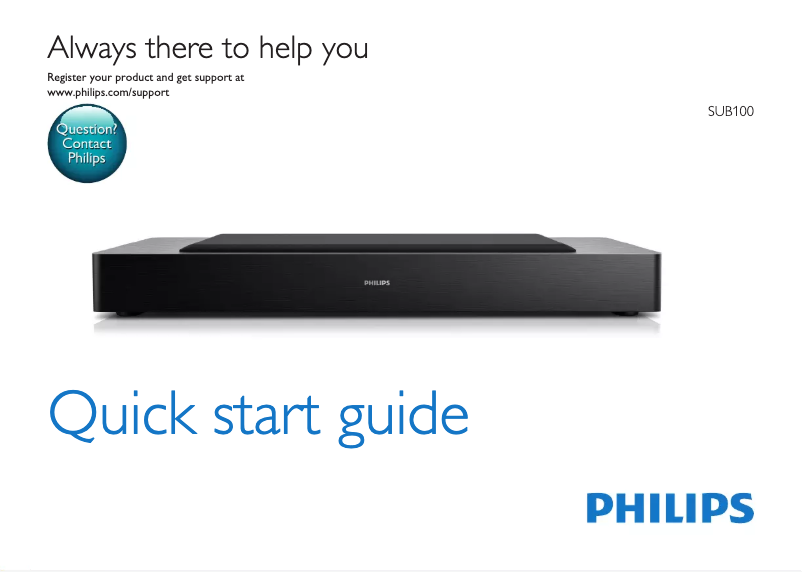 Page 1 de la notice Guide de démarrage rapide Philips SUB100