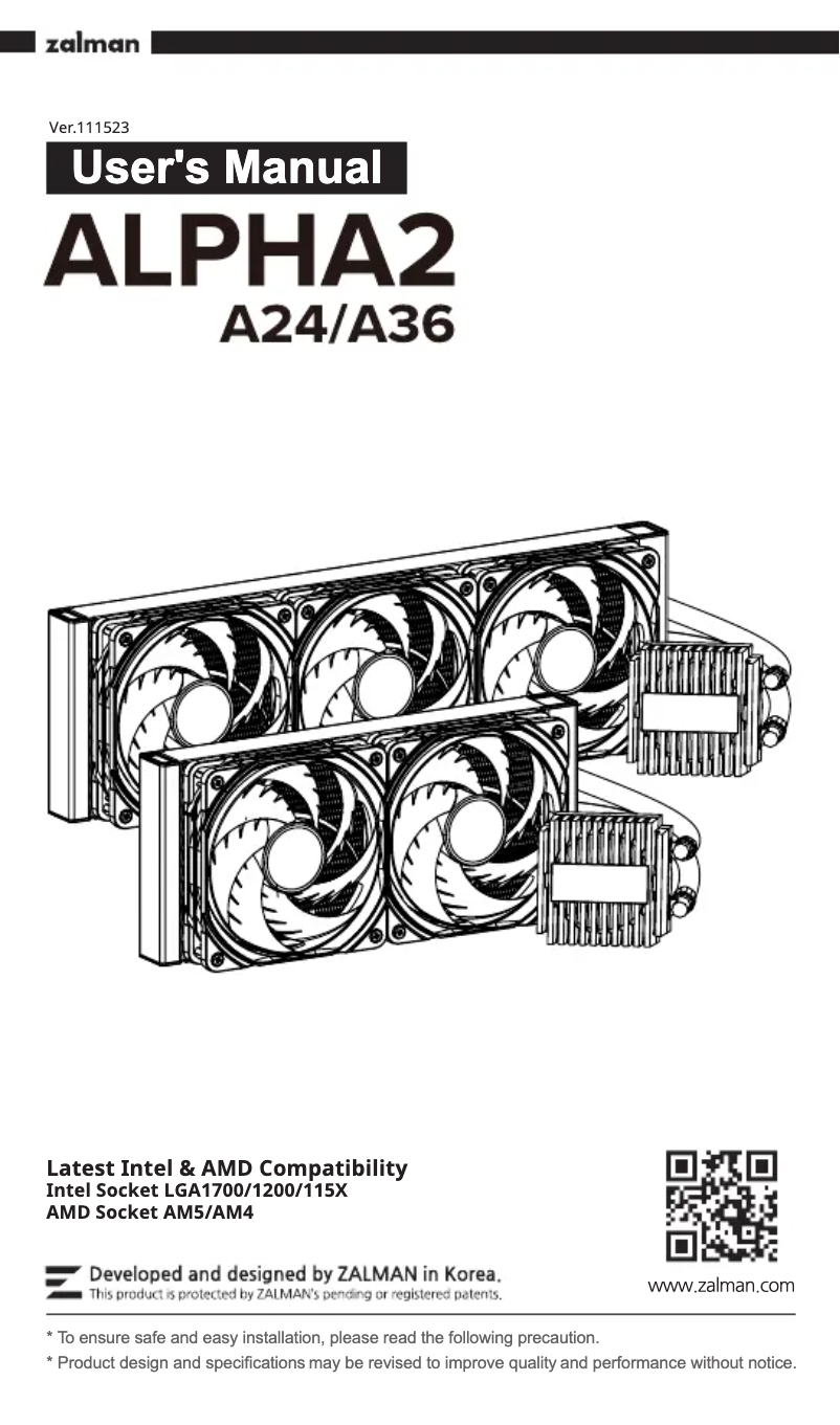 Image de la première page du manuel de l'appareil ALPHA2 A24