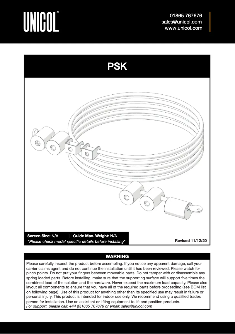 Image de la première page du manuel de l'appareil PSK