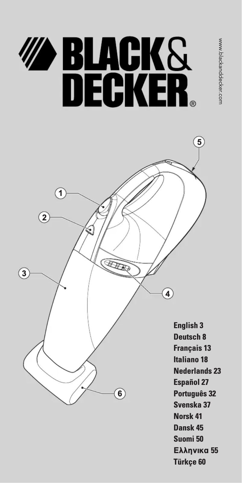 Page 1 de la notice Manuel utilisateur Black & Decker Dustbuster CV1205T