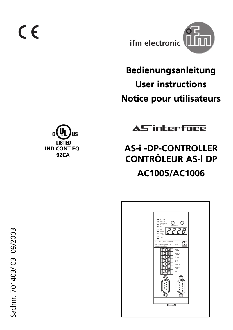 Image de la première page du manuel de l'appareil AC1006