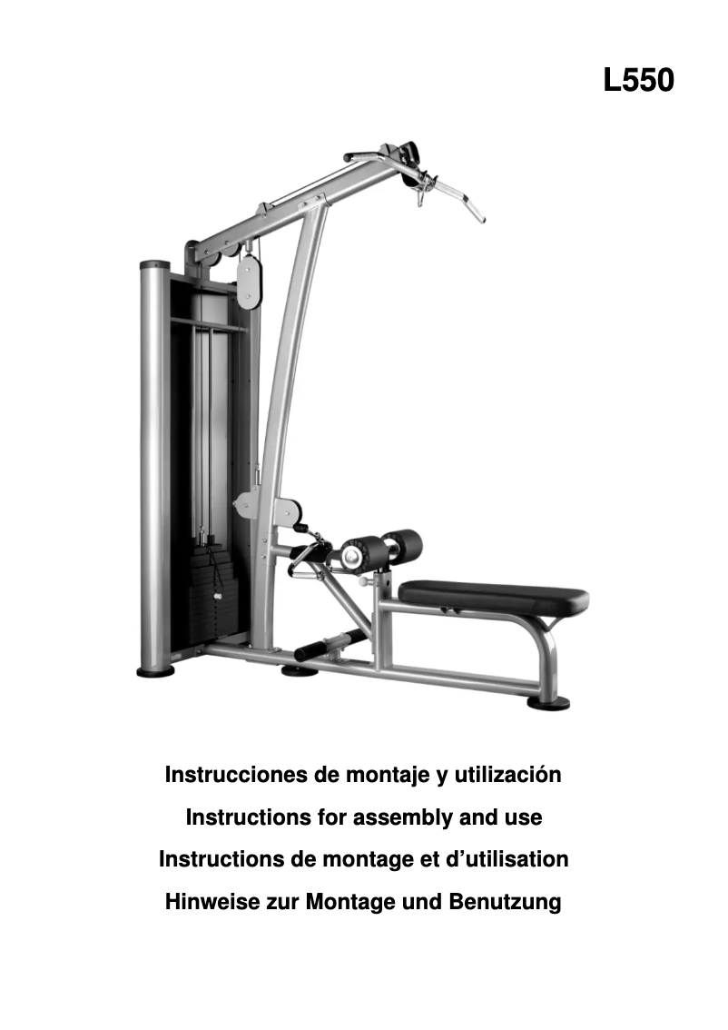 Page n°1 - Manuel utilisateur BH Fitness L550