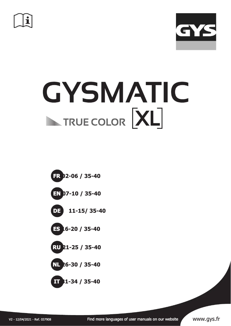 Page 1 de la notice Manuel utilisateur GYS LCD Gysmatic 5/13