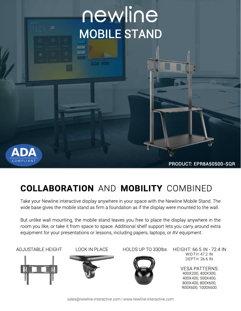 Page n°1 - Manuel utilisateur Newline EPR8A50500-SQR