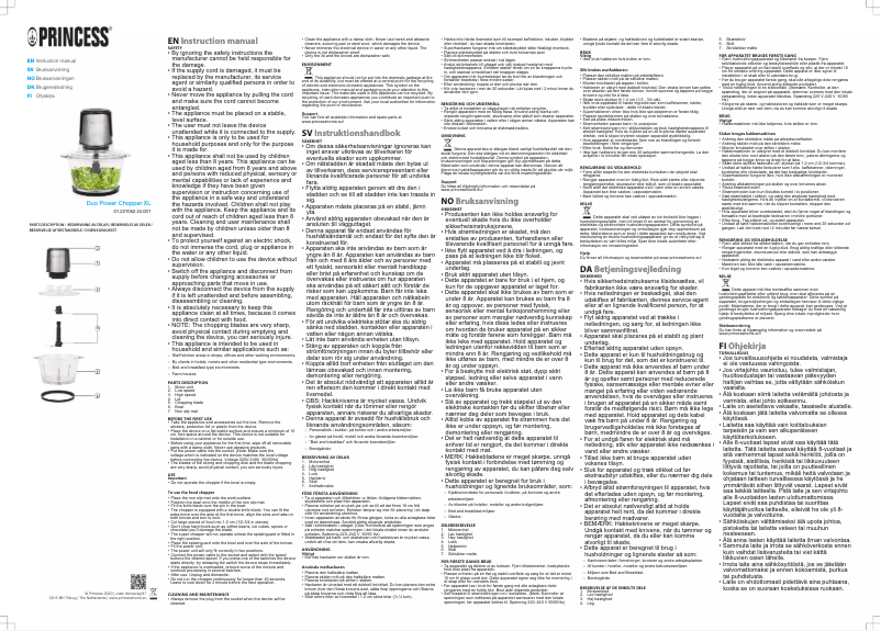 Page n°1 - Manuel utilisateur Princess Duo Power Chopper XL 221052