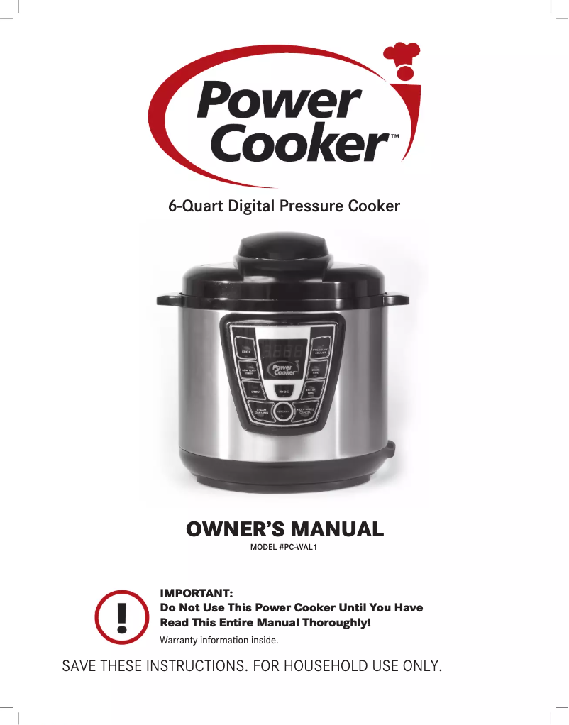 Page 1 de la notice Manuel utilisateur Power Cooker PC-WAL1