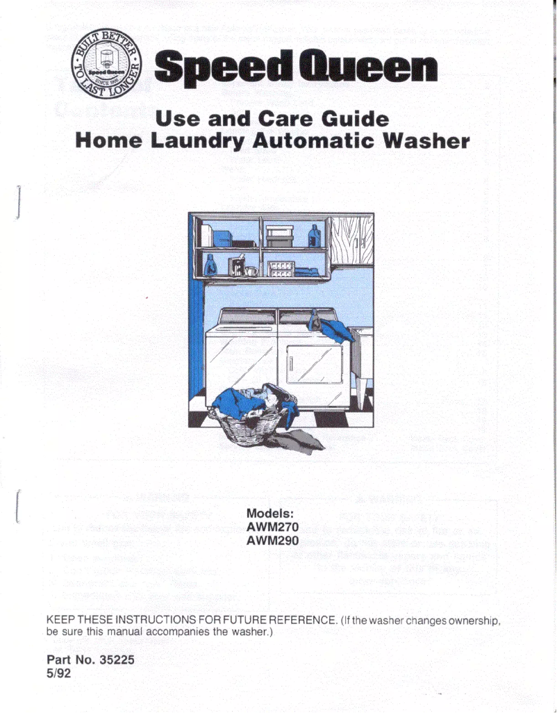 Página 1 del manual Manual de usuario Speed Queen AWM270W