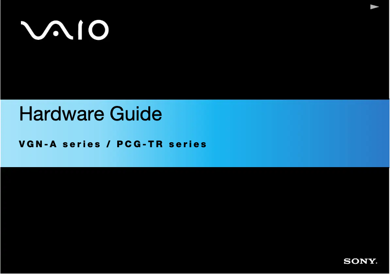 Page n°1 - Manuel utilisateur Sony Vaio PCG-TR5MP