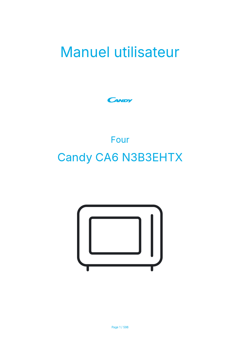 Image de la première page du manuel de l'appareil CA6 N3B3EHTX