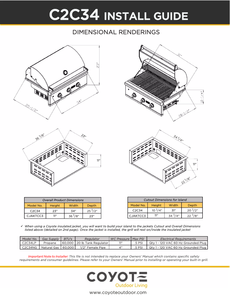 Page n°1 - Guide d'installation Coyote C2C34LP