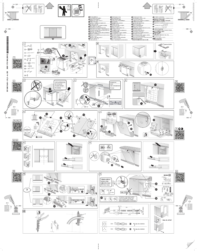 Page 1 de la notice Guide d'installation Bosch SMV85M90DE