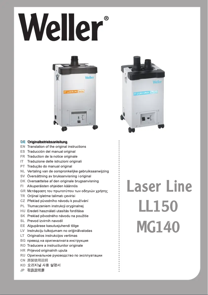 Page n°1 - Manuel utilisateur Weller Laser Line LL 150