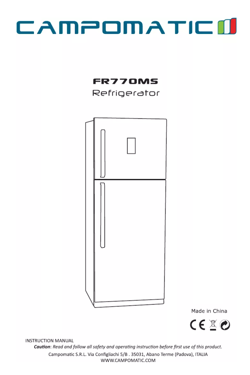 Page 1 de la notice Manuel utilisateur Campomatic FR770MS