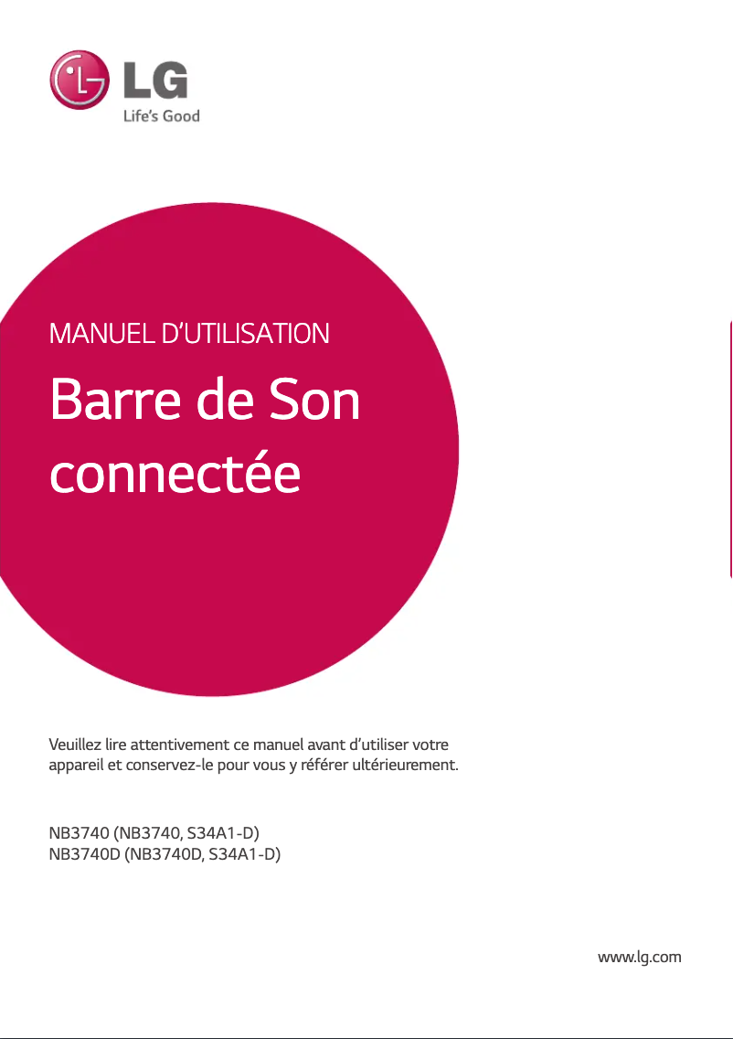Page n°1 - Manuel utilisateur LG NB3740
